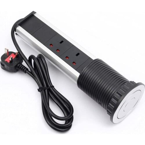 UK Kitchen Table Socket Retractable Kitchen Desk Worktop Pull Up Socket out 3Plug Socket 2 USB UK standard