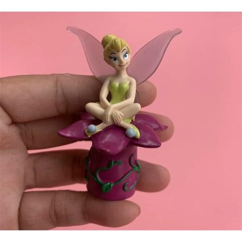 1piece 8cm PETER PAN Flower Fairy Tinker Bell princess figure toys Tinker Bell collection figure decoration toys