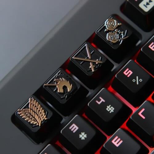 1pc Zinc Aluminium Alloy Key Cap Attack on Titan Mechanical Keyboard keycap For personalization for Cherry MX axis R4 height