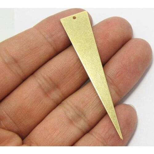 Brass Triangle pendant 60x13mm spike Raw brass earrings findings R608