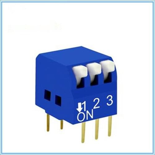 100 pcs/lot )DIP Switch 3 Way 2.54mm Toggle Switch ,Blue Snap Switch,DIP Switch