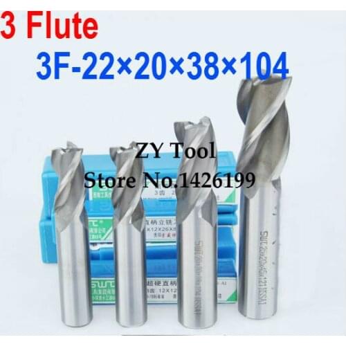 2 pcs/set 22MM 3 Flute HSS & Aluminium End Mill Cutter CNC Bit Milling Machinery tools Cutting tools.Lathe Tool