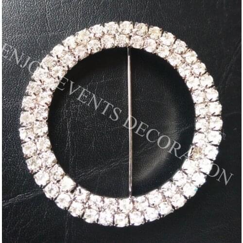 20pcs YHA#11 detachable silver rhinestone brooch buckle for any chair sash hood bow band