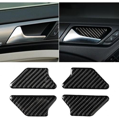 4Pcs Car Carbon Fiber Car Door Inside Handle Stickers for VW Golf 6 R MK6 08-12 Scratch Protector