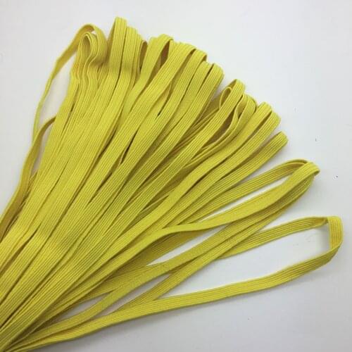 5yards/lot 1/4" 6mm Yellow Multirole Thickening Satin Elastic Band Trim Sewing Spandex Lace Trim