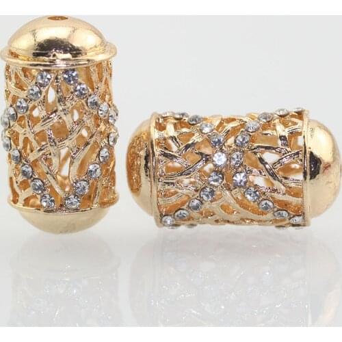 Silver/Gold DIY Crystal Rhinestone Jewelry Accessory for Women Fashion Tube Copper Zircon Jewelry Connectors Findings JF028