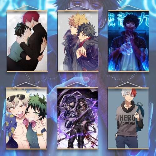 Boku No Hero Academia YAOI Katsuki Izuku Shoto Anime Posters Canvas Painting Wall Decor Retro Poster Wall Art Picture Home Decor