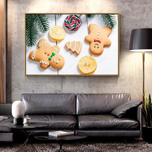 Artcozy Oil Canvas Painting cute_gingerbread_men_winter_holidays For Home Decoration Wall Art