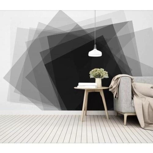 Customized large-scale 3D mural wallpaper modern simple personality geometric square bedroom living room background wall