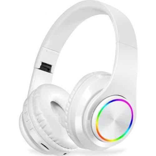 Stylish LED Light Bluetooth 5.0 Wireless stereo Headphone Deep Bass Music Headset with Mic for home
