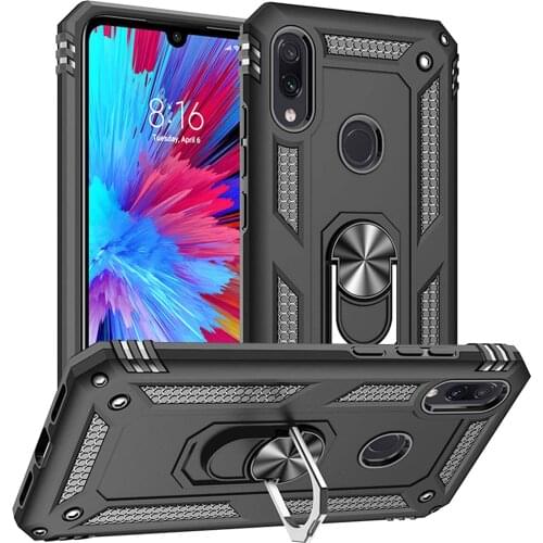 For Xiaomi Redmi Note 7 Case Cover Armor Rugged Military Shockproof Magnet Holder Ring Case for Redmi Note 7 pro