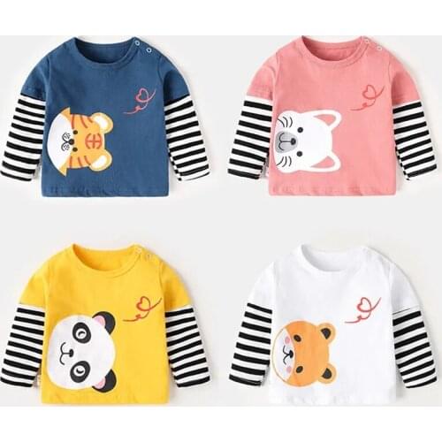 Baby clothes long sleeve T-shirt Children Boys spring and autumn baby girls 1-3 years old childrens top P4883
