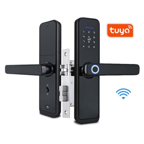 Tuya APP Fingerprint Lock,WiFi Smart Door Lock Security home hotel Electronic Fechadura Digital Door Lock Password ,RFID Card