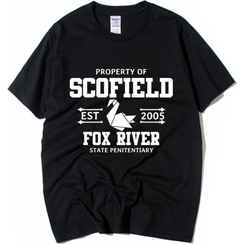 Cotton Boy Man Short Sleeve T Shirt Prison Break Fox River Paper Crane Duck Swan Scofield Couple Clothes Summer ZIIART