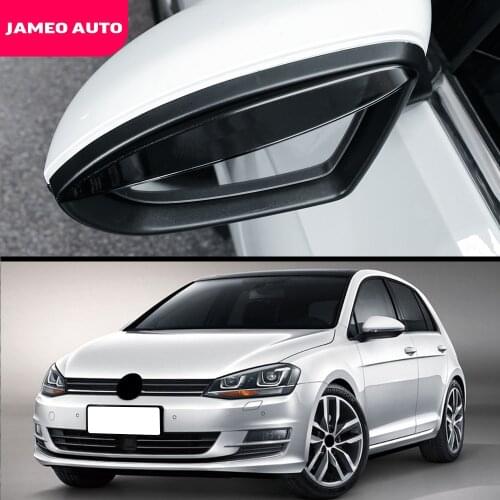 Jameo Auto Car Rearview Rain Eyebrow Guard Cover Side Door Mirror Visor Shield for Volkswagen VW Golf 7 7.5 MK7 MK7.5 Stickers