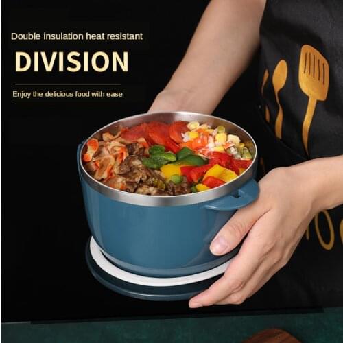 Lunch Box Stainless Steel Instant Noodles Bowl with cover,Rice Bowl Household Cutlery Container bento box