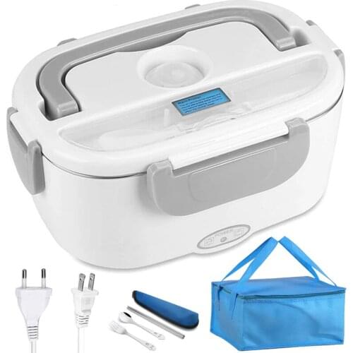 220V 110V Electric Heated Lunch Box Portable Office School Stainless Steel Heating Bento Box US EU Plug Food Warmer Container