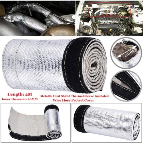 2m Metallic Heat Shield Thermal Sleeve Insulated Wire Hose Protect Cover Heat 20/30mm Wrap Loom Tube For Wiring Pipes
