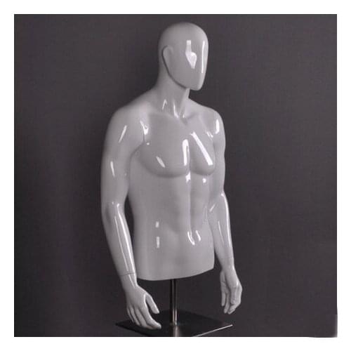 Fashionable Style Male Mannequin Half Body Mannequin Upper Model With Metal Base