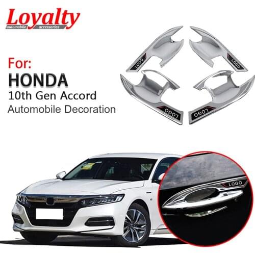 Loyalty for Honda 10th Gen Accord Exterior Door Handle Bowl Trim Cover ABS Chrome Logo Car Styling Auto Accessories