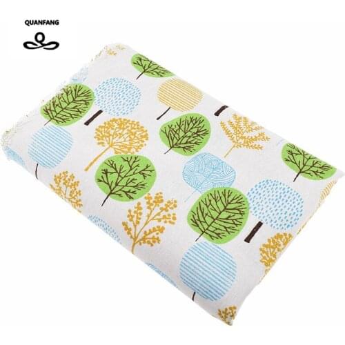 Printed Cotton Linen Fabric For Quilting,DIY Sewing,Sofa,Curtain,Bag,Cushion,Furniture Cover Material,Forest Pattern,Half Meter