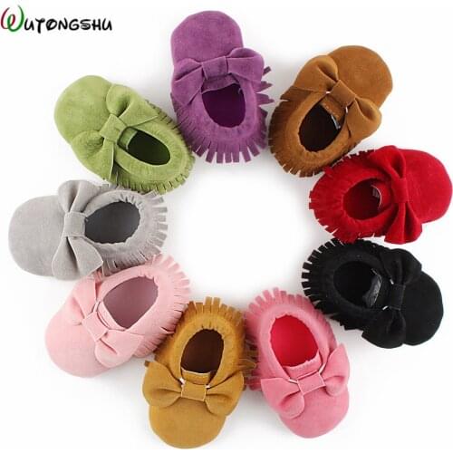 Baby Girl Shoes Soft Solid Color Baby First Walkers Fringe Soled Non-slip Footwear Shoes for 0-18M Newborn Baby Boy Shoes
