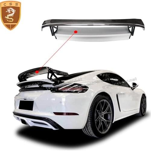 Fit for Porsche 718 Cayman Boxster Carbon Fiber Racing Rear Spoiler Car Trunk Trim Wings Car Styling