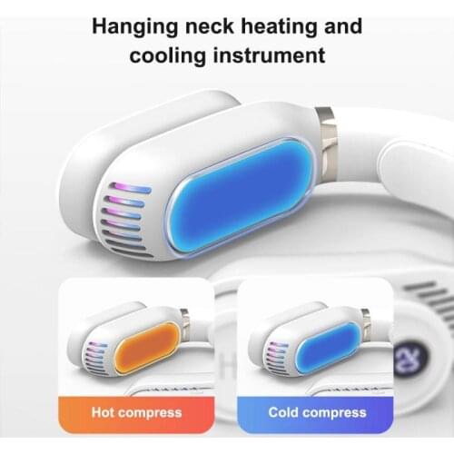 Portable Air Conditioner Hanging Neck Cooler Electric Bladeless Fan Cooling Heater Heating Wearable Neck Massager Personal Neck
