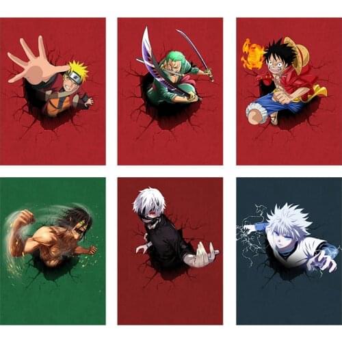 Self-adhesive Wall Stickers Japanese Classic Anime Poster Nordic Posters Prints Wall Art Pictures For Home Decor Room Decoration