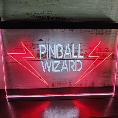 SS085 Pinball Wizard Dual Color LED Neon Sign