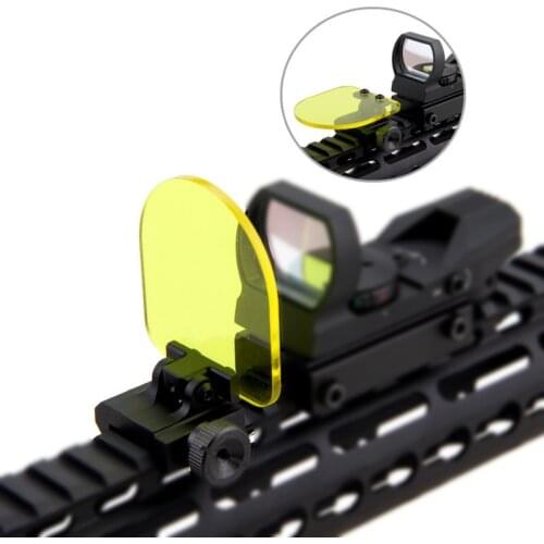 Tactical Airsoft 2 Lens Folding Scope Sight Cover Shield Panel Protector Screen Cover bulletproof lens Fits 7/8" Picatinny rail