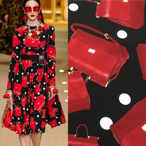 Spring and summer catwalk big ladies womens leather bag pattern printing chiffon printing fabric african fabric factory direct