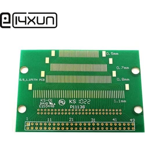 1Pcs 50Pin 0.5/0.7/0.8/1.0mm Pitch Universal Test PCB Pinboard 2.0 to 2.54mm Experimental Electronic Circuirt Board