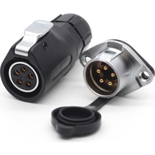XHP20, IP67 Waterproof 5 Pin LED Light,Aviation Connector Male Socket Female Plug Cable For 3-12mm