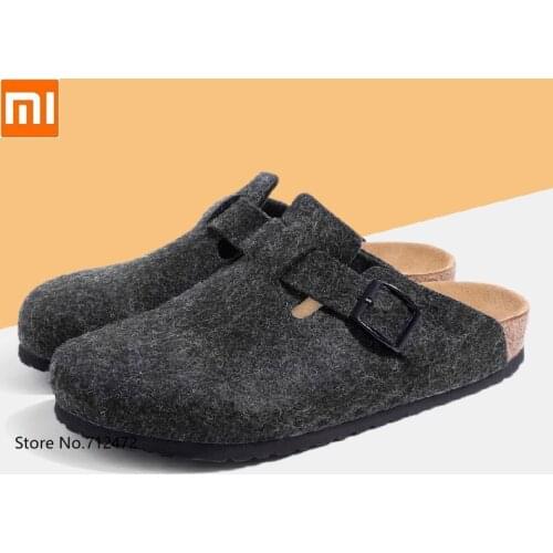 Xiaomi Aishoes autumn winter wool cork Baotou shoes Warm wool felt Indoor Cork Slipper Anti-slip Floor Bedroom Unisex Shoe