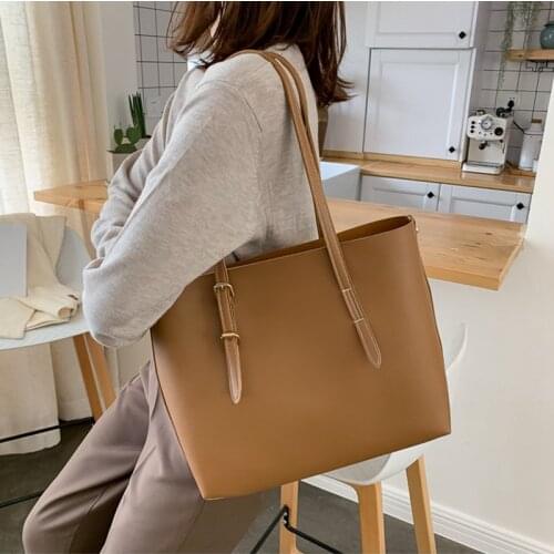 Women bag Solid Womens PU Leather Handbags Luxury Lady Hand Bags Purse Pocket Women Composite bag Big Tote Sac Bols