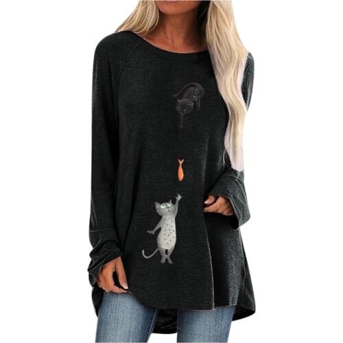 Plus Size Womens Tops And Blouses Women Fashion Long Sleeve Print O-neck Loose And Comfortable Blouse Blusas Mujer De Moda 2021