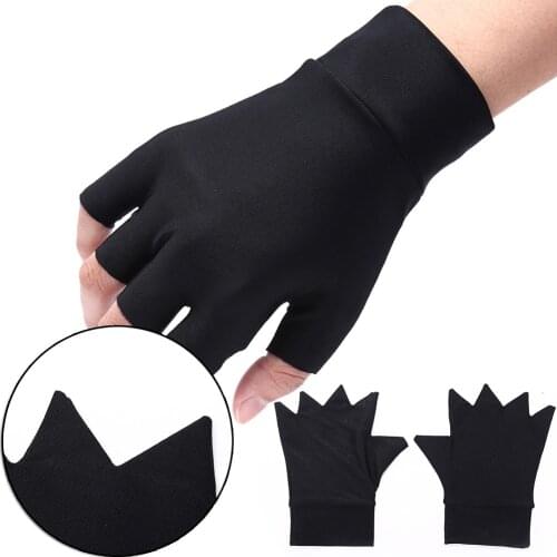1 Pair Black Magnetic Therapy Fingerless Gloves Arthritis Pain Relief Heal Joints Health Care Cycling Gloves