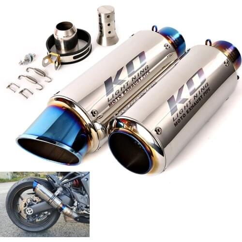 51MM Motorcycle Racing Dirt Street Bike Muffler Exhaust Pipe End Tips Removable DB Killer Silencer Slip On Universal System