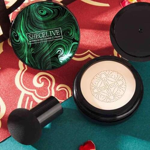 Air Cushion Foundation BB Creams Mushroom Head CC Cream Concealer Whitening Makeup Cosmetic Waterproof Brighten Face Base Tone