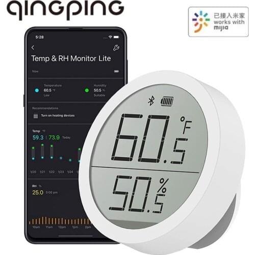 Qingping Bluetooth Thermometer Wireless Smart Electric Digital Temperature&Humidity LCD Screen Lite Edition Work with Mijia APP