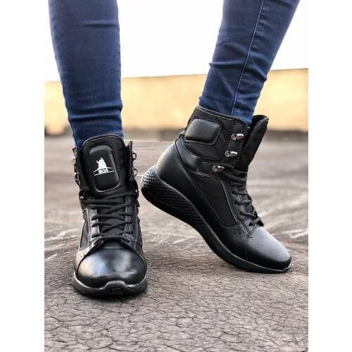 BOA Male Boots Shoes Ankle Boots Lace-Up Black Color Boxer Unisex Model Sports Boots Shoes Original Design BA0600