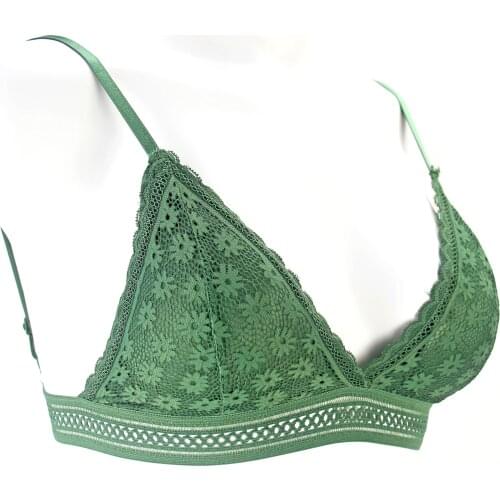 Bleuquee French Style Bralette Seamless Deep V Lace Bra Wireless Thin Underwear Sexy Lingerie Soft Push Up Bras For Women Hot