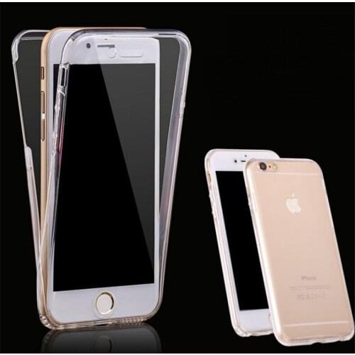 Ultra Thin 2 in 1 Soft Clear TPU Cover 360 degree full coverage Case For iPhone 12 11 X 8 7 6 6s plus Samsung 1000pcs