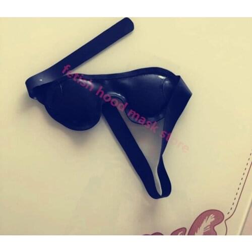 Black Latex Mask padded blindfold Mask Halloween hood mask adjustable face mask latex fetish Rubber hood sexy party mask