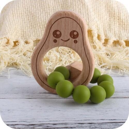 Chenkai 10PCS BPA Free Baby Wooden Pacifier Ring Teether Tortoise Teething Food Grade For DIY Nursing Pacifier Chain Gifts