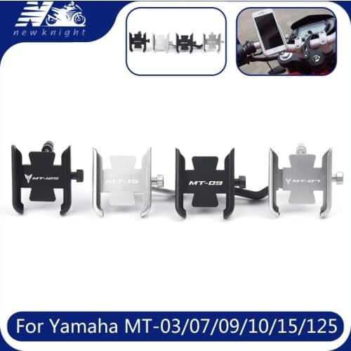 For Yamaha MT-03 MT07 09 10 MT-15 125 Motorcycle Mobile Phone Holder GPS Navigator Rearview Mirror Handlebar Bracket Accessories