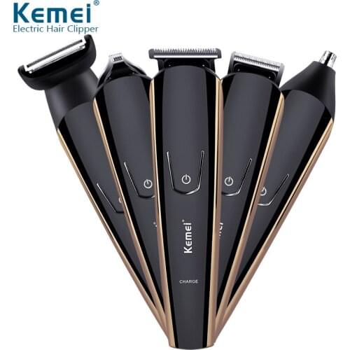 Kemei 100-240V 5 in 1 Electric Shaver Hair Trimmer Titanium Clipper Beard Razor Men Styling Tools Shaving Machine for Barber