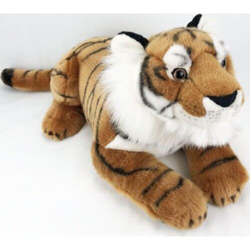 Simulation tiger plush toy about 50x25x19cm lying yellow tiger soft doll kids toy home decoration Christmas gift h1335