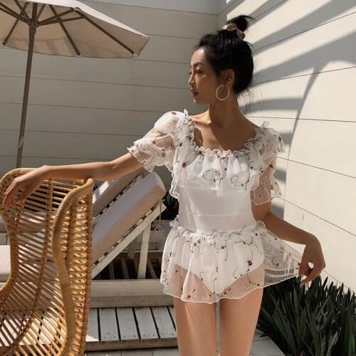 Swimming Suit Swim Wear Swimsuit Woman One Piece Peice Women Korean Covering Flower New 2020 Polyester Animal Bathing Suit